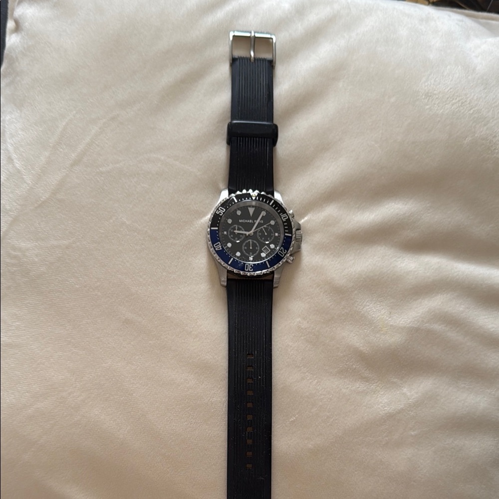 Black and Blue Chronograph Watch